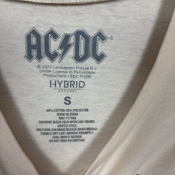 Love Tribe Juniors' Women's AC/DC Highway to Hell Cotton Tee Beige Small NWOT's - Picture 6 of 7
